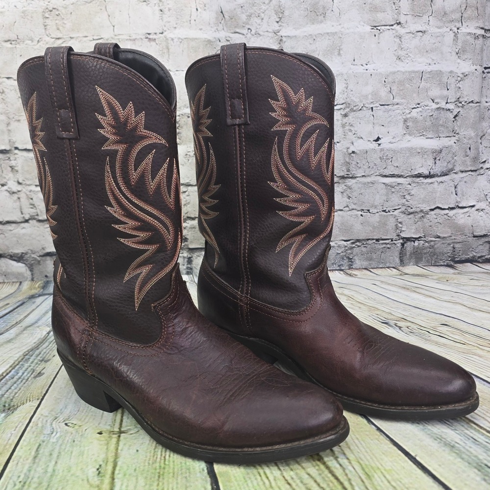 Laredo 4243 Western Cowboy Boots Mens 11.5 D Brown Leather Oil Resistant Work